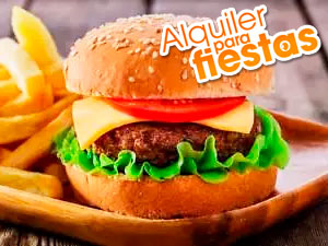 Puesto de Hamburguesas tipo Kermess para fiestas
