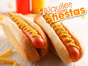Puesto de Hot Dogs tipo Kermess para fiestas